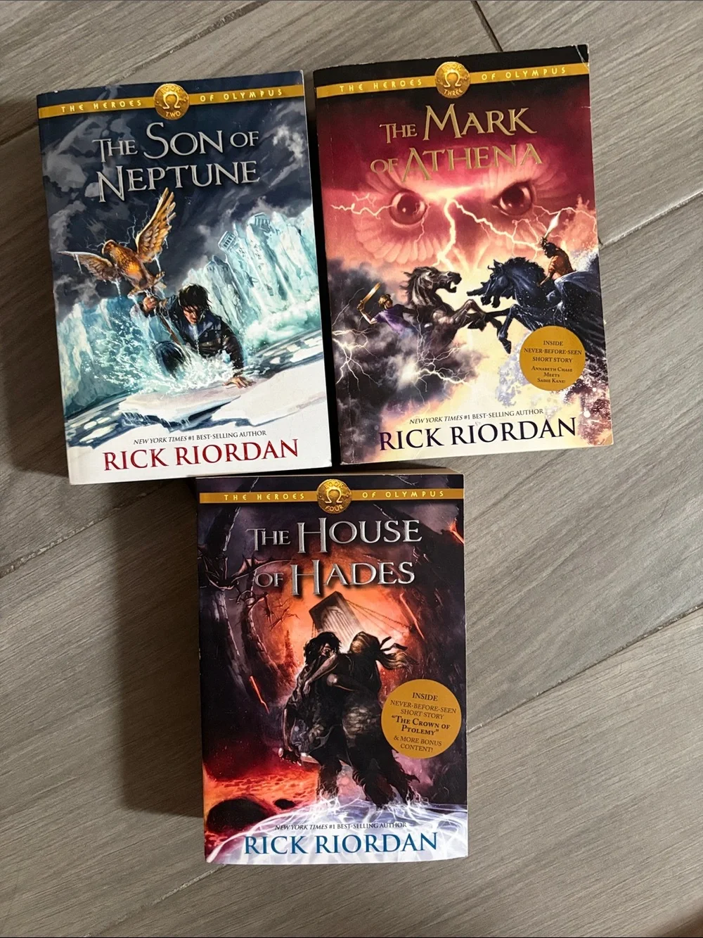 Disney Rick Riordan The Heroes of Olympus Trilogy - Blue, Red, Black Covers